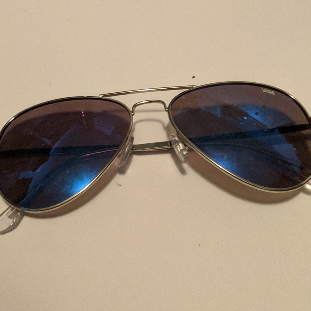 Vans new polarized sunglasses silver and blue